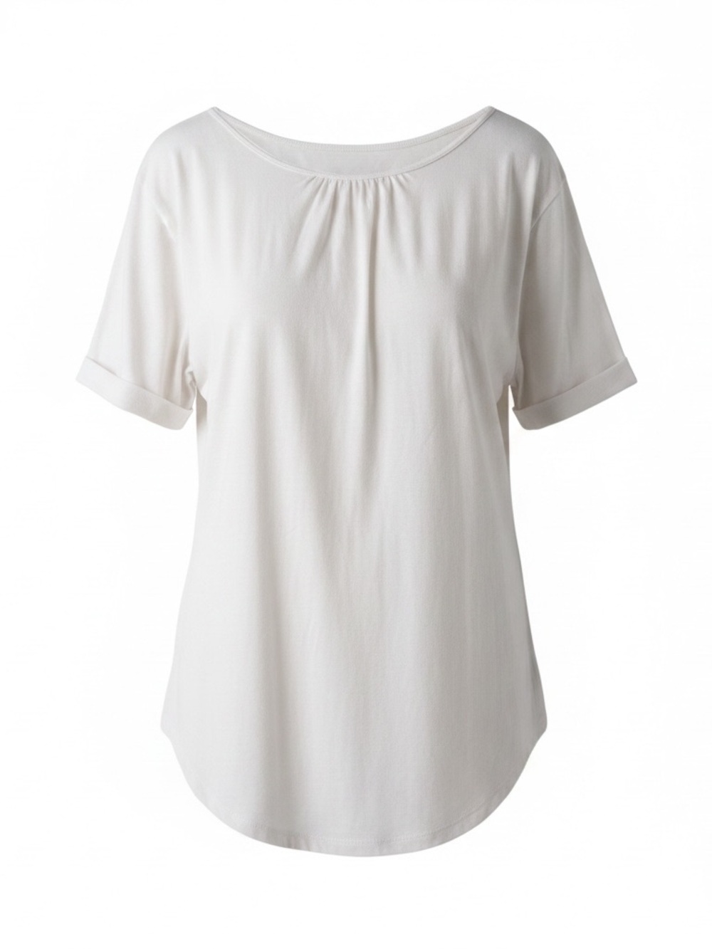 Just My Size White Scoop Neck Short Sleeve Top